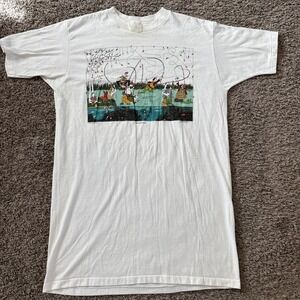 Vintage Match The Hatch Shirt Mens XL B Johnson 1991 Fishing Cartoon Tee 90s USA